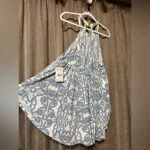 $21 Free People Striped Halter Top with Floral Patter Size M